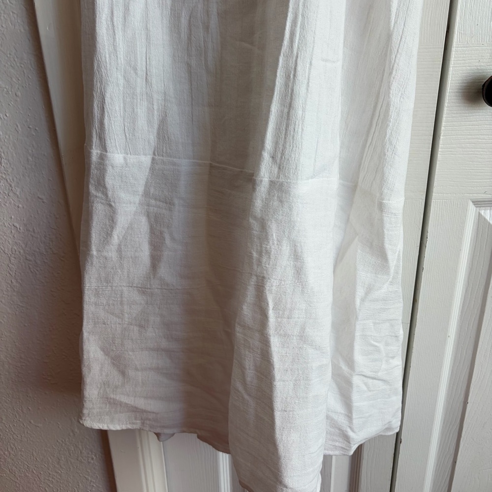 Vitamin A Mari Maxi Dress White Crinkle Linen Cotton Swim Coverup Dress - Picture 6 of 11